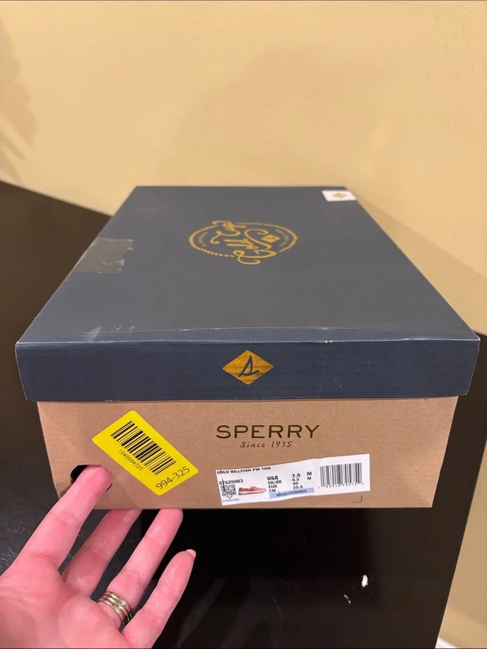 Sperry Mens Gold Billfish Plushwave Gold Cup Collection Boat Shoe Tan 7.5 NIB